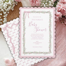 Roze lint groen Elegant Baby shower