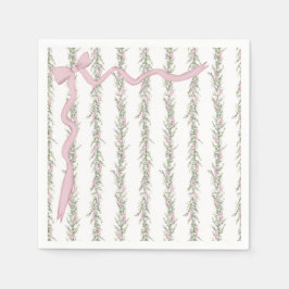 Roze lint groen Elegant Baby shower Servet