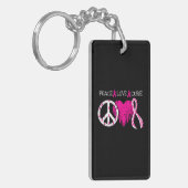 Roze Lint Hart Borstkanker Inspirerend Sleutelhanger (Voorkant Links)