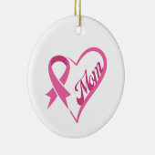 Roze Lint Hart Mam Ornament (Rechts)