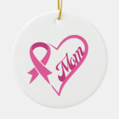 Roze Lint Hart Mam Ornament (Voorkant)
