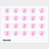 Roze lint hart sticker (Vel)