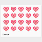 Roze Lint Hart Stickers (Vel)
