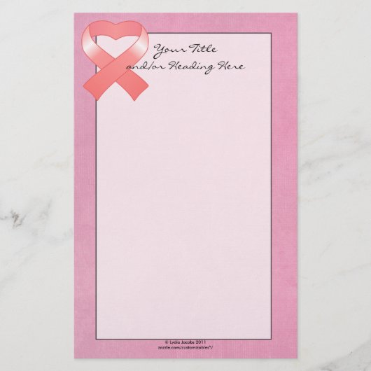 Roze lint-hartritme briefpapier (Voorkant)