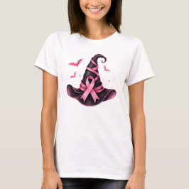 Roze Lint Heksenhoed Borstkanker Bewustzijn T-shirt