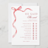 Roze lint Hij zei dat ze zei Vrijgezellenfeest spe Kaart (Voorkant)