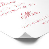 Roze lint hoeveel kussen Vrijgezellenfeest teken Poster (Hoek)