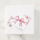 Roze lint huwelijksfeest bedankjes labels (In situ)