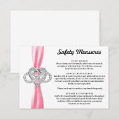Roze lint Infinity Heart Safety Measures Informatiekaartje (Voorkant / Achterkant)