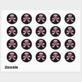 Roze Lint Jolly Roger Meisje Pirate Stickers (Vel)