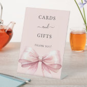 Roze lint kaarten cadeaus bord reclamebord met voetstuk (Insitu)
