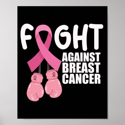 Roze Lint Kankerbewustzijn Borstkanker Strijd  Poster (Voorkant)
