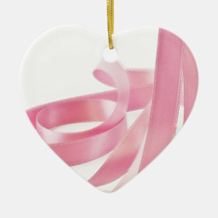 Roze lint keramisch ornament