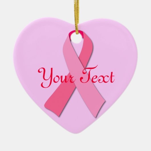 Roze lint keramisch sieremantje ornament (Voorkant)