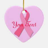 Roze lint keramisch sieremantje ornament (Achterkant)