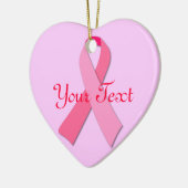 Roze lint keramisch sieremantje ornament (Links)