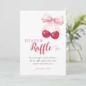 Roze Lint Kersen Luier Raffle Kaart (Staand voorkant)