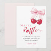 Roze Lint Kersen Luier Raffle Kaart (Voorkant / Achterkant)