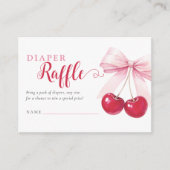 Roze Lint Kersen Luiers Raffle Kaart (Voorkant)