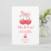 ROZE LINT KERSEN VERJAARDAG KAART (Staand voorkant)