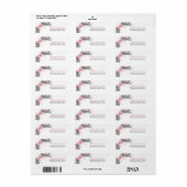 Roze lint kerst retouradreslabels etiket (Full Sheet)