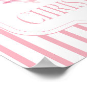 Roze lint Kerstmis Vakantieposter Poster (Hoek)