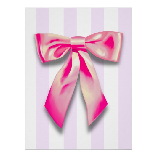 Roze lint kinderkamer poster (Voorkant)