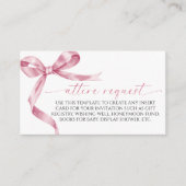 Roze lint kleding verzoek bijlage kaart (Voorkant)