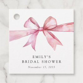 Roze lint knoopt de knoop bruidsfeest bedankjes labels