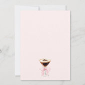 Roze Lint Koffie Bruiloftsborrel Kaart (Achterkant)