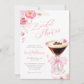 Roze lint koffie bruiloftsshower uitnodiging (Voorkant)