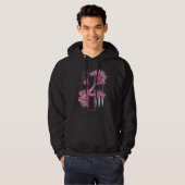 Roze Lint Kruis Zonnebloem Borstkanker Geloof Hoodie (Voorkant volledig)