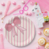 Roze lint kussen. papieren bordje (Feest)