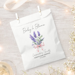 Roze lint Lavendelzaadjes Baby Shower Favor Zak Bedankzakje