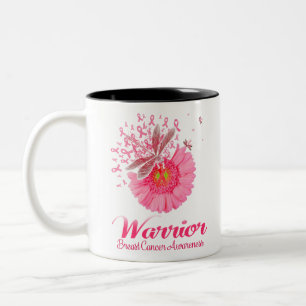 Roze Lint Libelle Zonnebloem Krijger Borst Tweekleurige Koffiemok