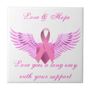 Roze lint, liefde en hoop_ tegeltje
