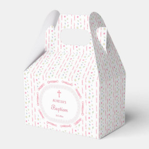 Roze lint Lijst Bloemengevel Favoriete Dozen Bedankdoosjes