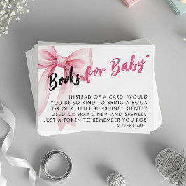Roze lint lint Mooie baby shower boekverzoek Informatiekaartje