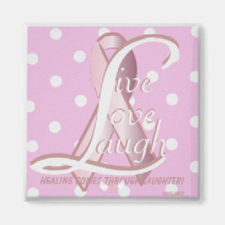 Roze Lint Live Liefde Lach Magnet-Cust. Magneet
