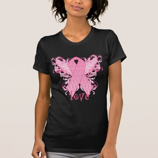 Roze lint Love Wings T-shirt (Voorkant)