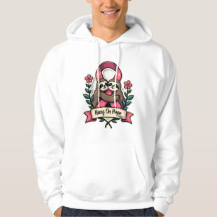 Roze Lint Luiaard Steun Vintage Bewustzijn Kunst Hoodie