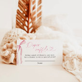 Roze lint Luier Lotekaart, Meisje Baby Shower Informatiekaartje