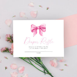 Roze lint luier raffle informatiekaartje