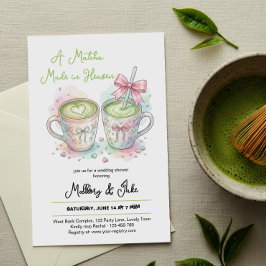 Roze Lint Matcha 'In de Hemel Gemaakt' Trouw Bruil Kaart