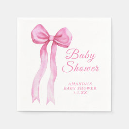 Roze lint meisje baby shower servet