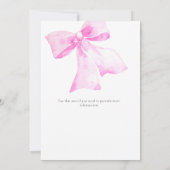 ROZE LINT MEISJE BABY SHOWER Uitnodiging (Achterkant)