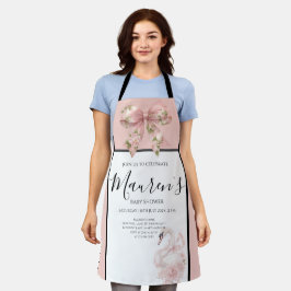 Roze lint meisje baby shower uitnodiging schort