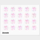 Roze lint meisje babyshower sticker (Vel)