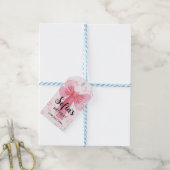 Roze Lint Meisje Cadeaulabel (Met Touw)