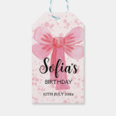 Roze Lint Meisje Cadeaulabel (Achterkant)